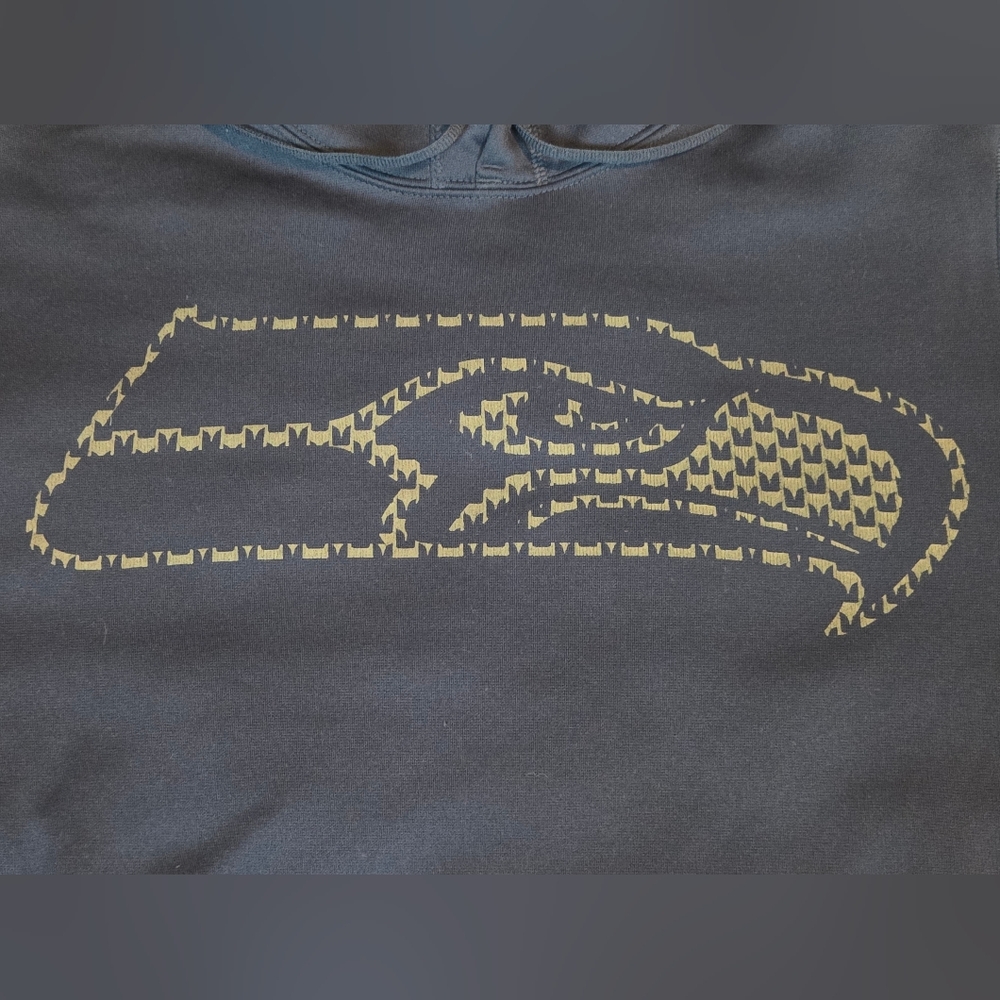 Seattle Seahawks Nike Therma Fit Pullover Hoodie Sweatshirt Mens S Blue Fleece - Picture 9 of 13